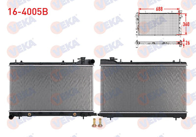 Veka 16-4005B Water Radiator Brazing Subaru Forester (Sg) 2.0i Awd 2002-2007 — Radiators & Fans