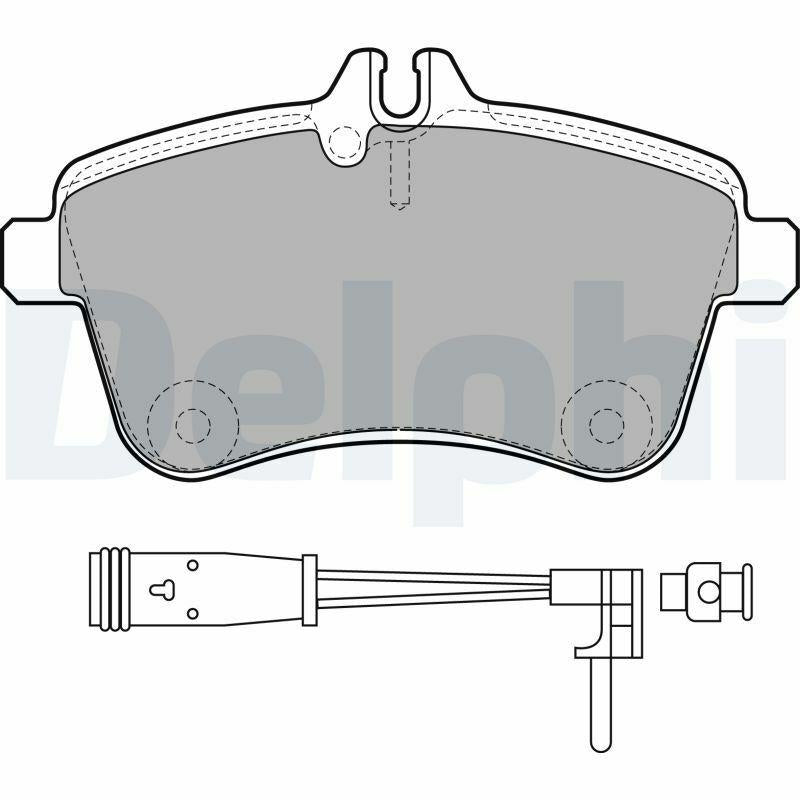 Delphi Front Brake Pad Set LP1938 - Low-Metallic Material, For Gasoline Vehicles — Brake Pads
