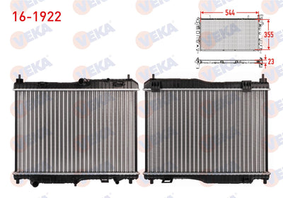 Veka 16-1922 Water Radiator Mechanical Ford Fiesta VII 1.4 A-T Ac + /-2012 — Radiators & Fans