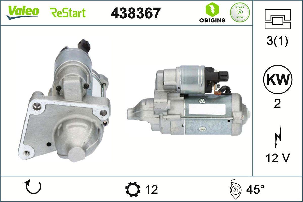 Valeo 438367 Starter Motor 19 > 208-301-308-508-2008-3008-5008-Corsa.F-Combo.E-Astra.L 1.5Bluehdi — Starting & Charging