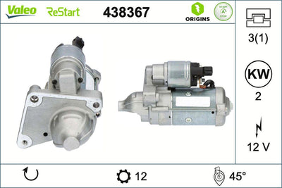 Valeo 438367 Starter Motor 19 > 208-301-308-508-2008-3008-5008-Corsa.F-Combo.E-Astra.L 1.5Bluehdi — Starting & Charging