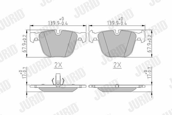 JURID Brake Pads E-65 Rear 7.40