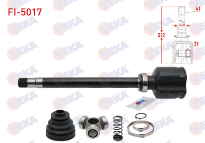 Veka FI-5017 CV Joint Right Front Inner Fiat Ducato (250) 2.3 Mjt 41X29x34.85 Length 512mm 2006-20 — Axles, CV Joints & Boots