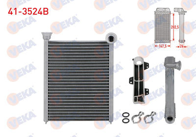 Veka 41-3524B Heater Core Brazing Renault Megane IV 1.2 TCE-1.5 dCi-1.6 dCi-1.6i 2016 — Heater & Blower