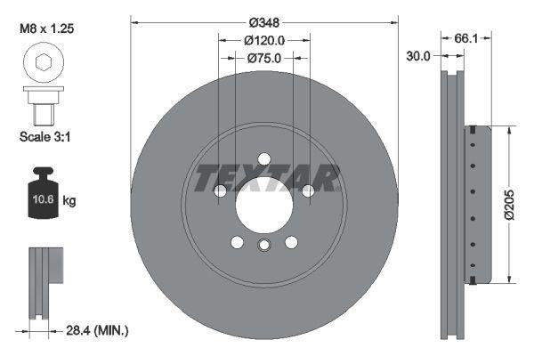 TEXTAR 92265725 Disc Brake F-10 / 11 Front 525 Dx / 528 / 530 / 535 - 2 Units — Brake Rotors & Drums