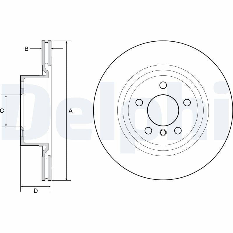 Delphi BG4644C Disc Brake 11-X3 - Ventilated Design — Brake Rotors & Drums