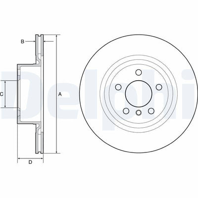 Delphi BG4644C Disc Brake 11 X3 Ventilated Design 1 Piece Compatible with BMW X3 — Brake Rotors & Drums