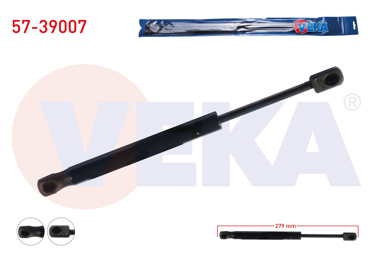 Veka 57-39007 Trunk Gas Strut 279mm / 500N Audi A4 (8D2,B5) 4 Door 1994-2001 — Support Rods & Struts