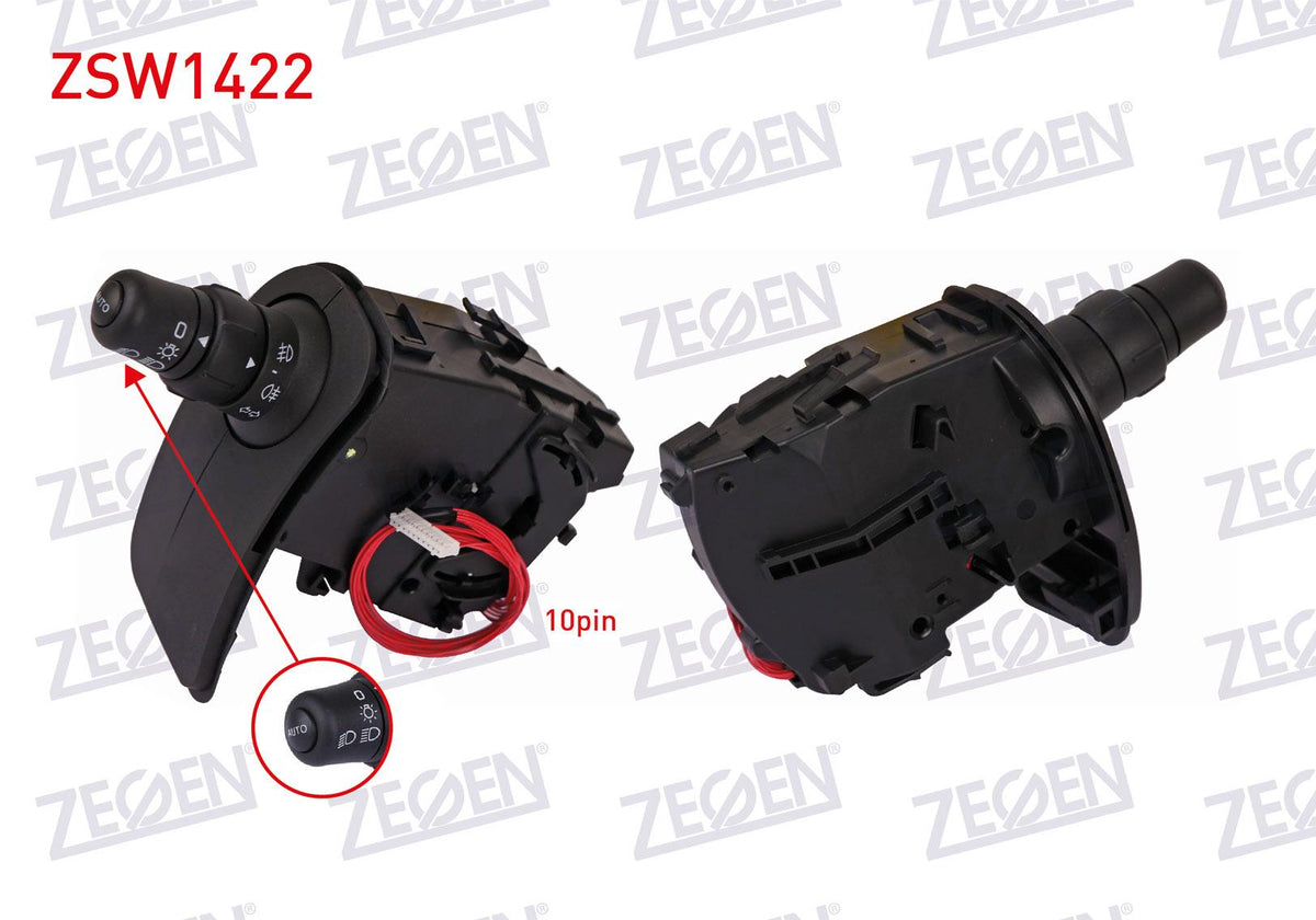 Zegen ZSW1422 Headlight Turn Signal Kumanda Arm Auto Fonksıyonlu 10 Pin Renault Clio III-Kangoo-M — Tail, Signal & Reflectors