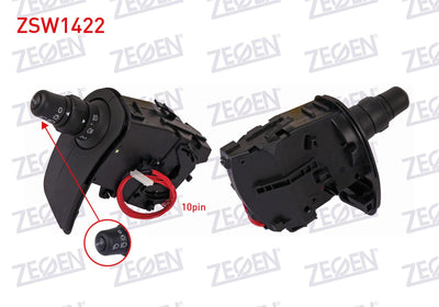Zegen ZSW1422 Headlight Turn Signal Kumanda Arm Auto Function 10 Pin Renault Clio III-Kangoo-Modu — Tail, Signal & Reflectors