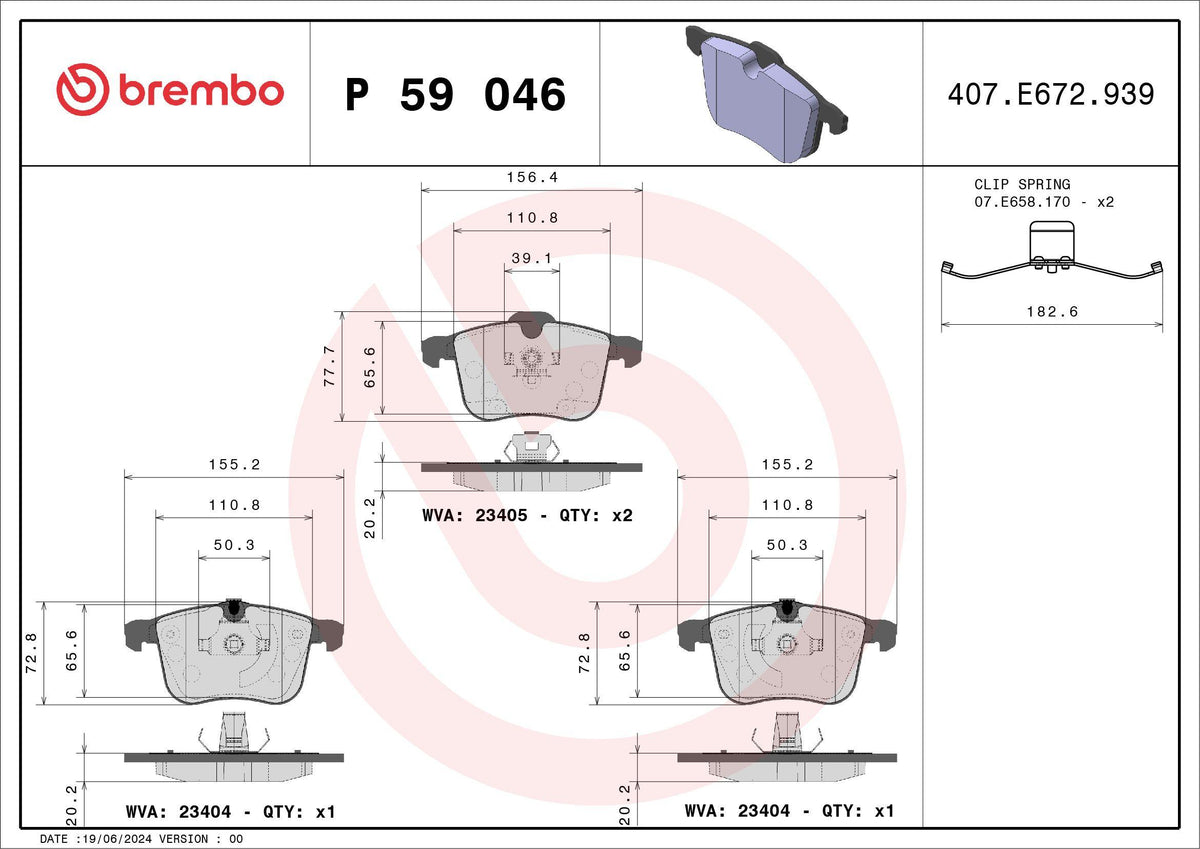 Brembo P59046 Brake Pad Front Low-Met Chevrolet — Brake Pads