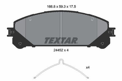 Textar 2445201 Front Brake Pad Toyota Rav4 A4 2.5 Hybrid 13-15