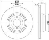 HELLA Pagid Brake Disc - Ventilated Front for BMW E90 — Brake Rotors & Drums