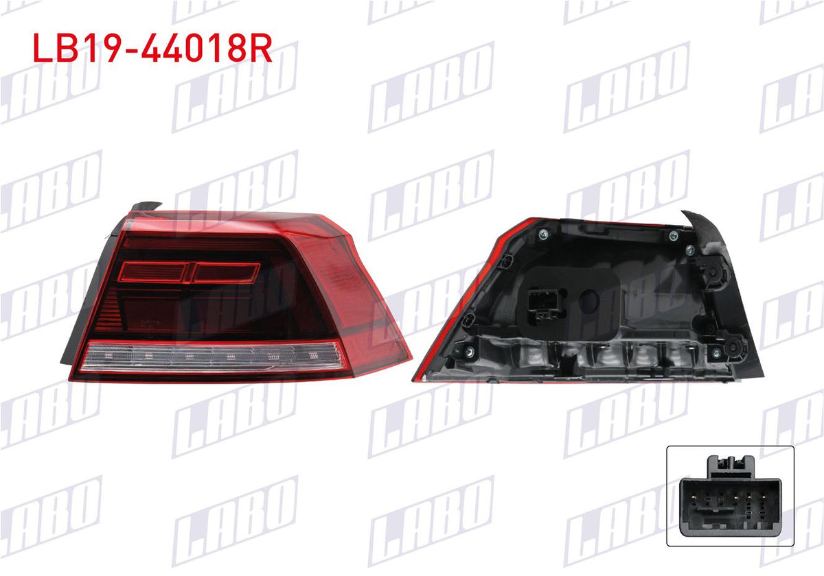 LABO LB19-44018R Tail Lamp Right Outer LED Volkswagen Passat 8.5 2020 — Tail, Signal & Reflectors