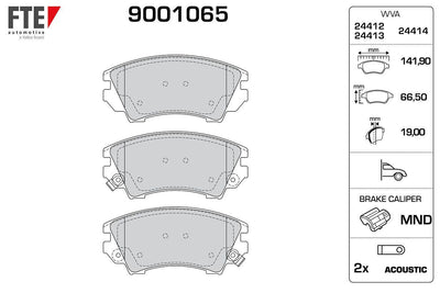 Fte 9001065 Front Brake Pad Insignia Astra J Zafira C A14NET B14NET A16XER A16XHT A16LET B16DTL B16DTH A20DTH A2 — Brake Pads