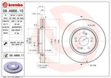 BREMBO Brake Disc 09.A866.10 - Front Disc Set for 2007 Honda CR-V — Brake Rotors & Drums