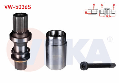 Veka VW-5036S CV Joint Right Front Inner Freze Ek Shaft Kit 26X37x50 Length 136 — Axles, CV Joints & Boots
