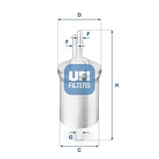 ufi fuel filter for golf and jetta models, dimensions of ufi fuel filter UFI Fuel Filter - Benzin Filtresi for Golf IV, Jetta 1.4-2.0 FSI | 6.4 Bar UFI Fuel Filter - Compatible with Golf and Jetta ufi, fuel-filter, golf, jetta, car-parts, automotive, engine-maintenance, fuel-system, ai-generated