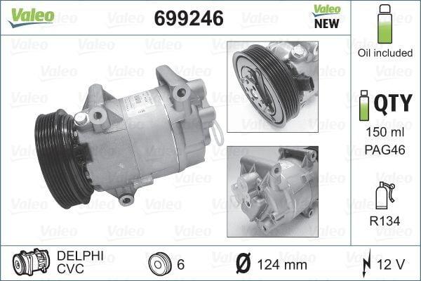 Valeo 699246 A/C Compressor - Megane I, II and 2 more models
