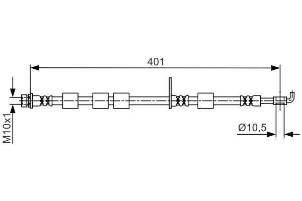 BOSCH Brake Hose Front Left — Brake Hydraulics