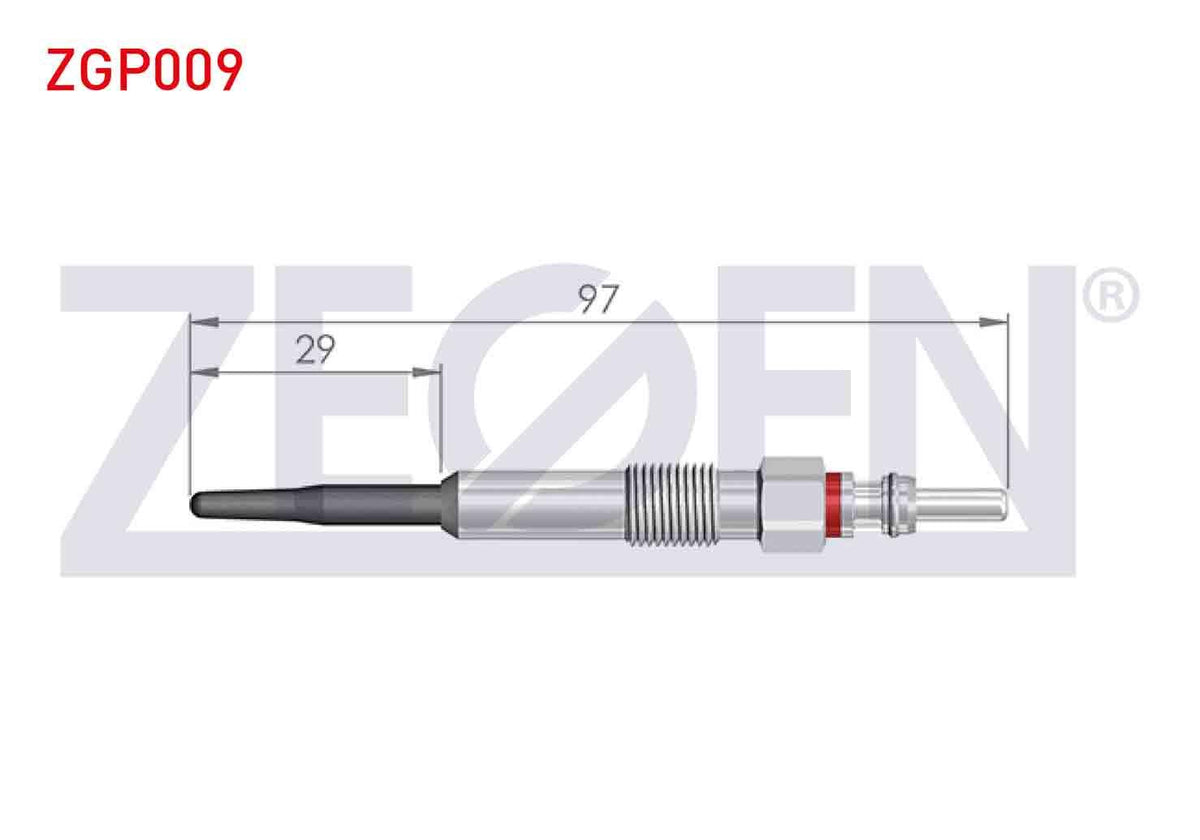 Zegen ZGP009 Glow Plug 5V Volkswagen Transporter V (7H_7E_) 1.9 TDI 2003-2011 / Caddy III (2K_) 1.9 TDI 2004 — Coils & Plugs