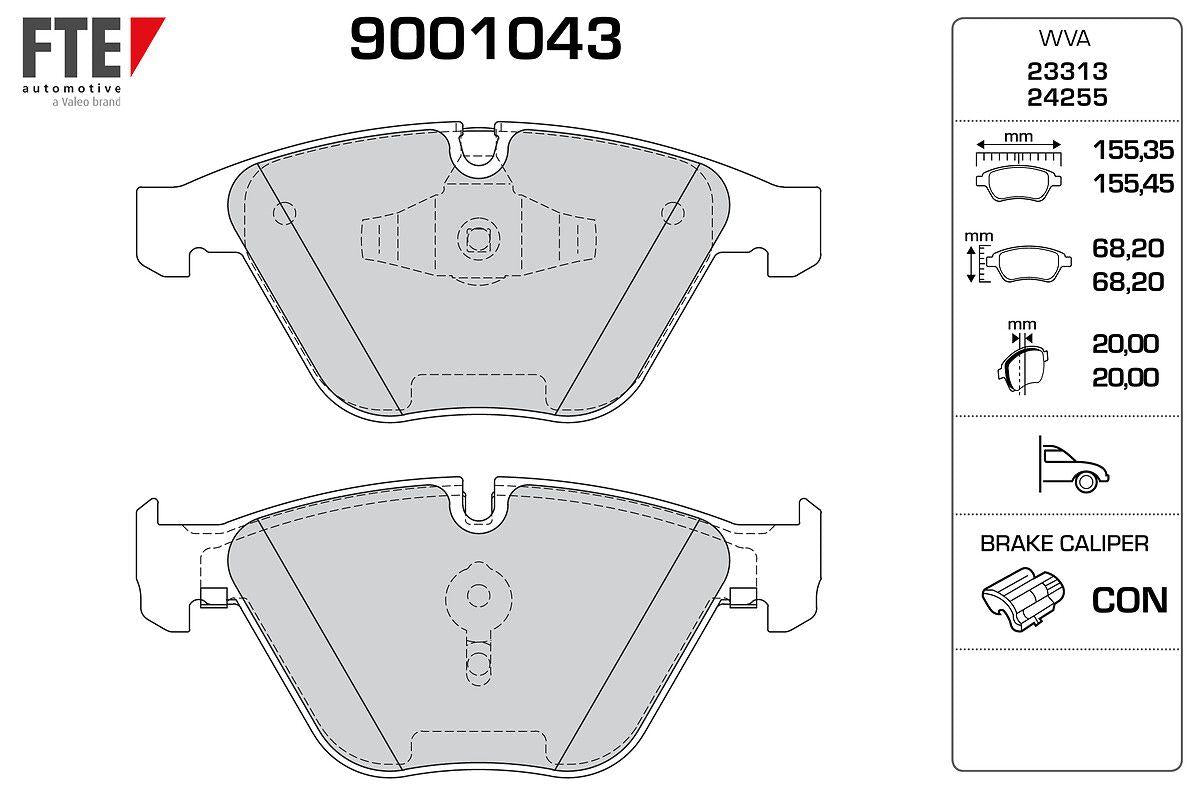 Fte 9001043 Front Brake Pad BMW E90 E91 E92 E93 — Brake Pads