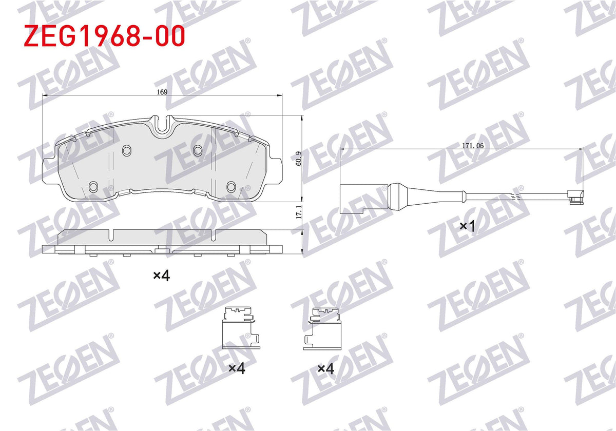 Zegen ZEG1968-00 Brake Pad Rear Ford Custom (V710) Pair Wheel 2023
