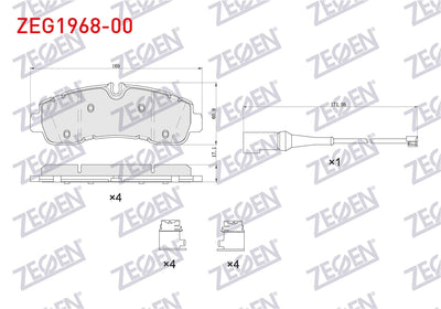 Zegen ZEG1968-00 Brake Pad Rear Ford Custom (V710) Pair Wheel 2023