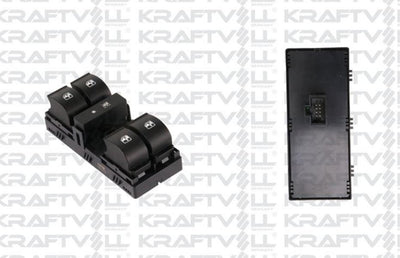 Kraftvoll 04050115 Front Left Glass Switch Fiat Linea 07- Çerçevesiz 8 with Connector — Switches & Relays