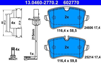 ATE 13.0460-2770.2 Rear Brake Pad Audi A6 4G2 Avant 4G5 2.0-3.0 TDI 2.8 FSI Quattro — Brake Pads