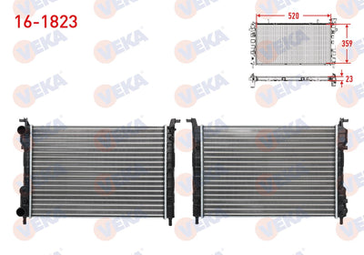 Veka 16-1823 Su Radiator Mechanical (23mm) Fiat Palio (178Bx) (178Dx) 1.2i 16V M-T 1996-2005 — Radiators & Fans