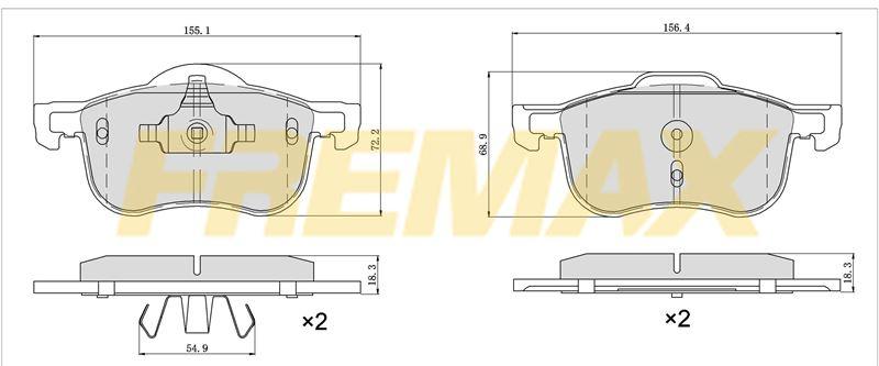 Fremax FBP-1145 Front Brake Pad (Corbon Formula) Volvo S60i /S70 /S80i /V70 /Xc70 96-> — Brake Pads