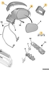 Peugeot 207 Right Mirror - Mechanical Manual Fit for 2010-2012 Models — Mirrors