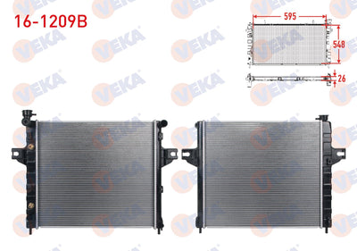 Veka 16-1209B Su Radiator Brazing Jeep Grand Cherokee II (Wj,Wg) 4.0 A-T / M-T 1998-2005