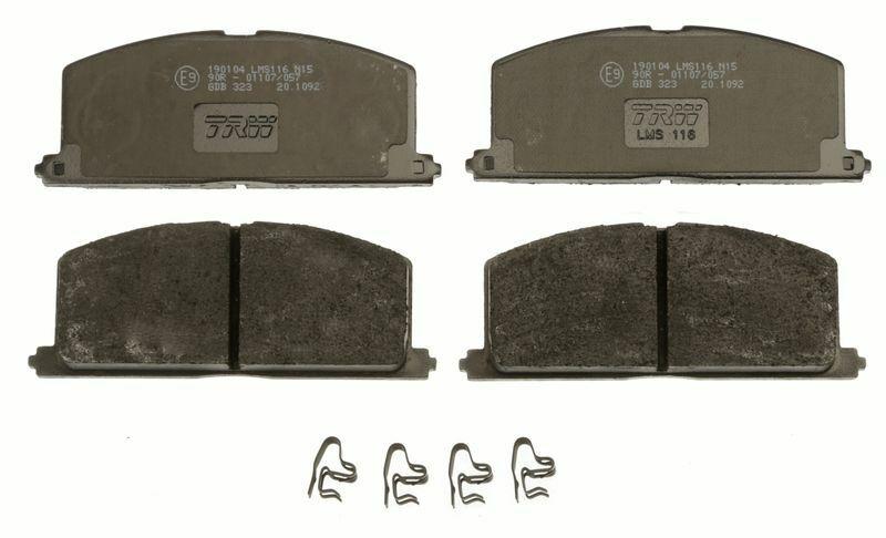 trw gdb323 brake pad set, trw brake pads for camry, trw brake pads for carina iv TRW GDB323 Brake Pad Set - Premium Quality for Camry Liftback & Sedan, Carina IV | 119.7 mm Width TRW GDB323 Brake Pad Set - Perfect for Camry & Carina IV trw, brake-pads, camry, carina, car-parts, car-owners, mechanics, ai-generated, automotive, brake-components