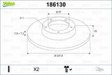 VALEO 186130 Brake Disc Front – 238mm Diameter for 106, Saxo — Brake Rotors & Drums