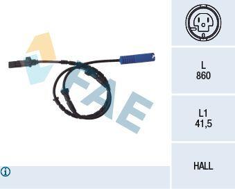 fae abs sensor for bmw e39 1996-2003, rear wheel speed sensor for bmw e39, abs sensor technical specifications FAE ABS Sensor - Rear Wheel Speed Sensor for BMW E39 1996-2003 | 860 mm Cable Length FAE ABS Sensor for BMW E39 96-03 abs-sensor, bmw-e39, fae, car-parts, car-repair, wheel-speed-sensor, automotive, sensors, replacement-parts, ai-generated