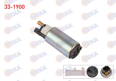 Veka 33-1900 Fuel Pump with Strainer 3.3 Bar Ford Focus 1.4 1998-2004 — Fuel Delivery
