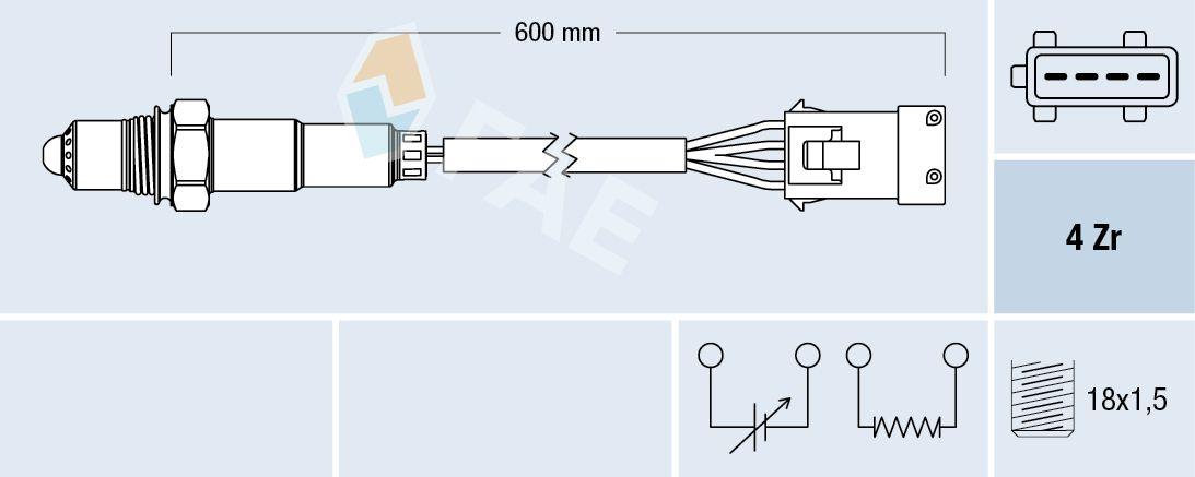 FAE 77281 Lambda Sensor 207-308-3008-5008-C2-C3-C4-C5 1.4i-1.6i 16V — Oxygen & Air-Fuel