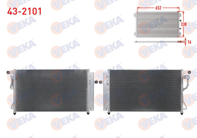 Veka 43-2101 A/C Condenser Hyundai Accent Era 1.4i 16V 2006-2012 — Condensers & Evaporators