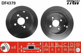 TRW Brake Disc DF4379 - Rear Disc for Corolla VVTI Gasoline (2003-2007) — Brake Rotors & Drums