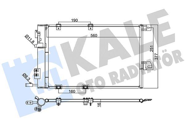 Kale 393300 A/C Condenser (Kondenser) Opel Astra G/Zafira A 98-07 1.6 16V Z16XE — Condensers & Evaporators