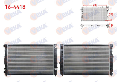 Veka 16-4418 Water Radiator Mechanical Volkswagen Passat (3B3) 1.6 A-T 2000-2005 — Radiators & Fans