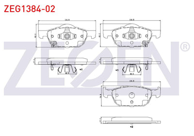Zegen ZEG1384-02 Brake Pad Front Honda Accord VIII (Cu) 2.0 I-Vtec 2008 — Brake Pads