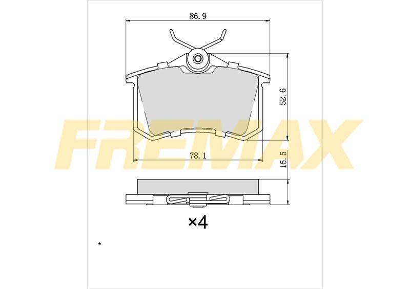 Fremax FBP-0575 Rear Brake Pad. Bora-Caddy-Golf-Jetta-Passat-Polo-Vento. N3. 172 mm — Brake Pads
