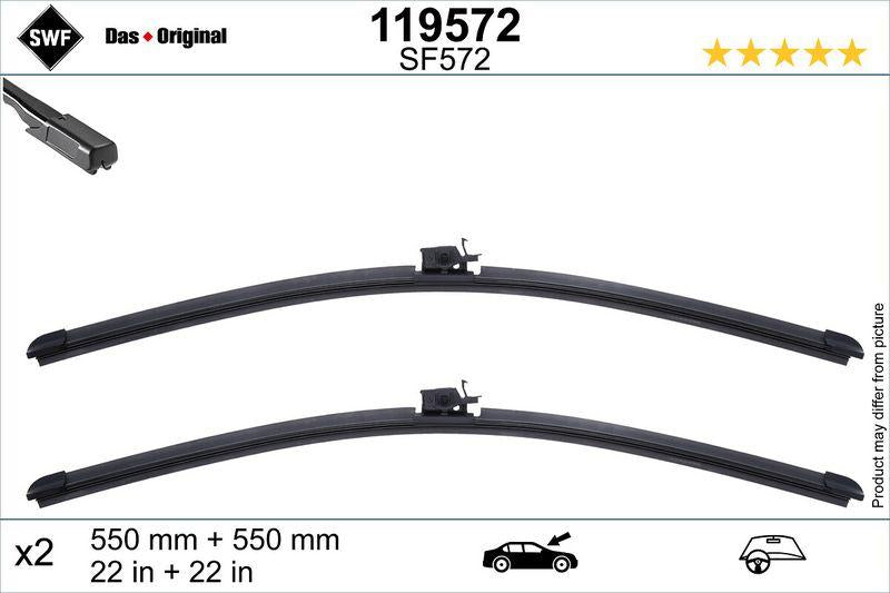 Valeo 119572 Wiper Blade Swf On Tk. (550mm / 550mm) C-Class W205 14 > S205 14 > C205 16 > A205 16 > C253 17 > — Wipers