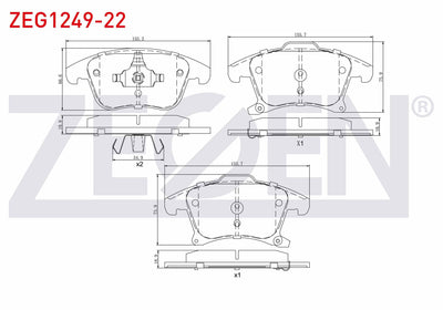 Zegen ZEG1249-22 Brake Pad Front Ford Mondeo V 1.6 TDCi-2.0 TDCi 2014 — Brake Pads