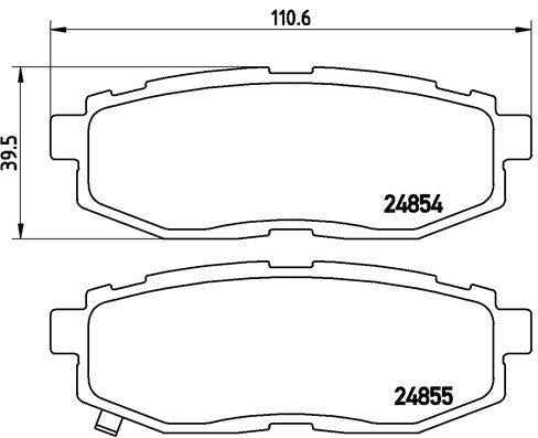 Brembo P78018 Brake Pad Brake Rear-(Subaru Brz 2.0 2012 / Forester 2.0 2013 / Legacy 2.5 2009 /)