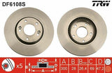 TRW Brake Discs DF6108S - Ventilated Design for Hyundai i40 & ix35 — Brake Rotors & Drums