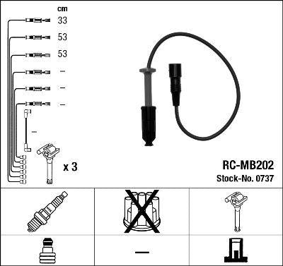 NGK 0737 Spark Plug Cable Set Mercedes M104.994 W140 W210 Zef987 — Coils & Plugs